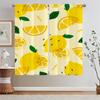 Kitchen Curtains 2 Pieces Window Curtains for Doors Cute Lemon Fruit Bathroom Curtain for Children's Room Bedroom Decoration