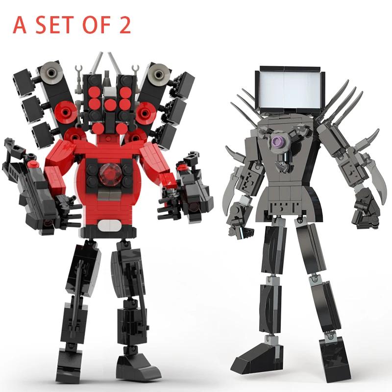 Moc Skibidi Toilet Builing Blocks Titan Clock Man 2.0 Camerman Speakerman TVMan Bricks DIY Moddel Toys For Kids Gift Easter Toys