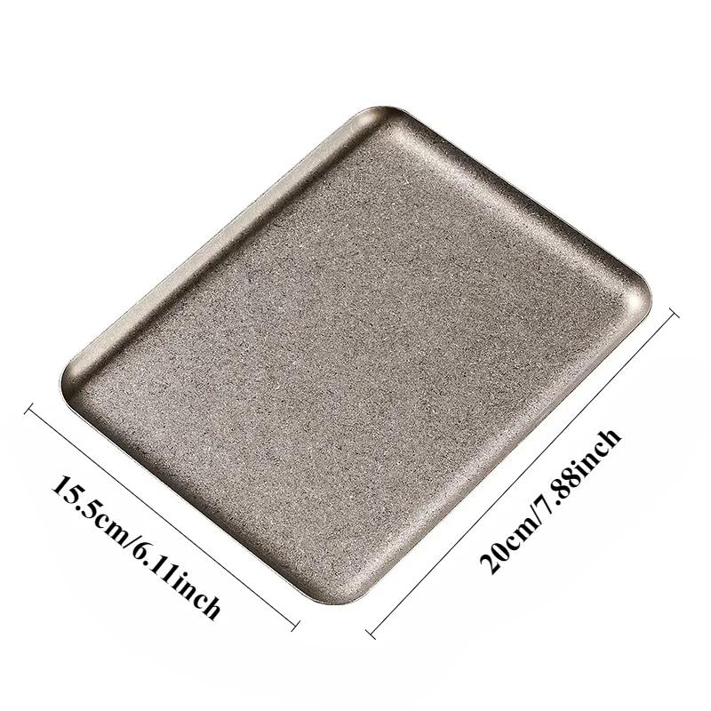 Steak Plate Stainless Steel BBQ Used Square Tray Steak Plate Restaurant Dessert Plate Roast Plate