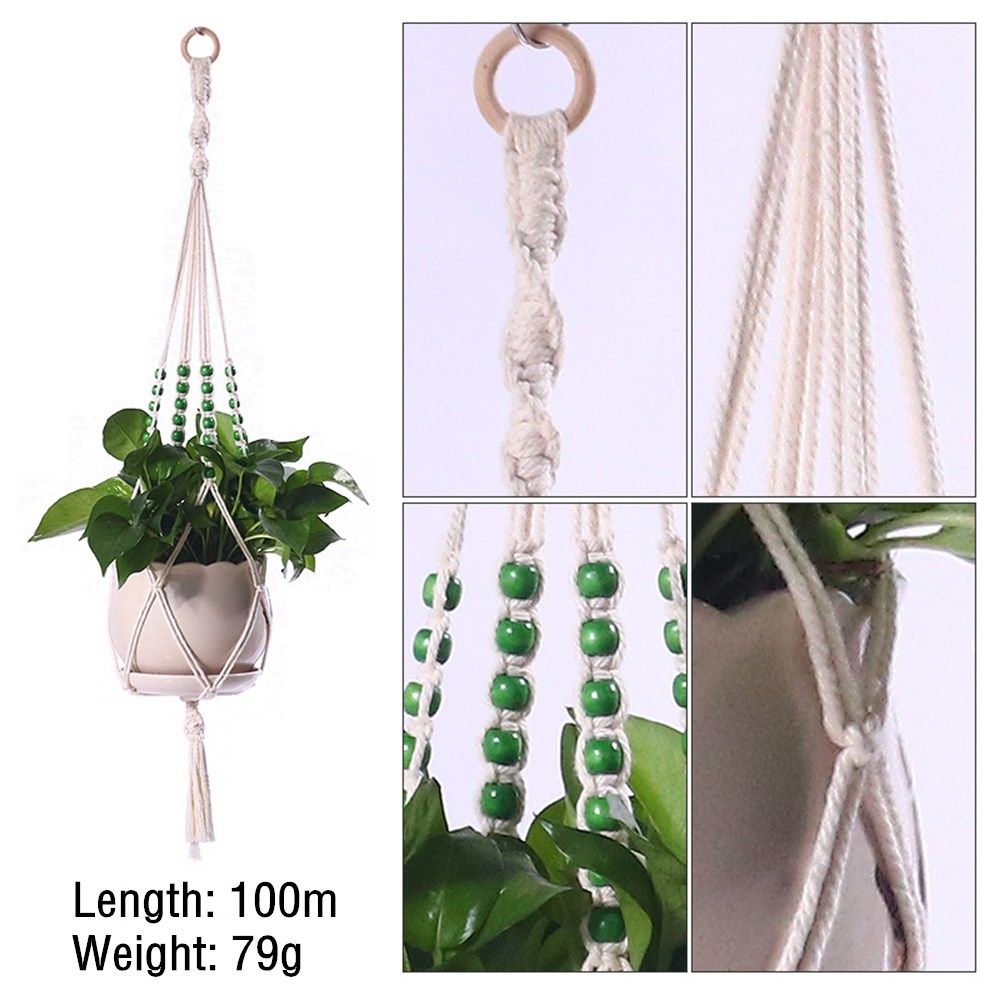 Dekorationen Makramee Geknoteter Hängekorb Pflanzkorb Seil Blumentopfhalter Gartenpflanzenhänger