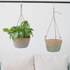 Durable Handwoven Straw Hanging Basket Decorative Handmade Macrame Plant Storage Basket Waterproof Woven Flower Basket Outdoor