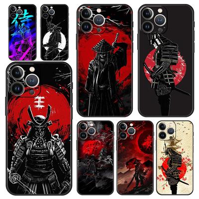 Pouzdro na luxusní telefon Painting Japan Samurai Art pro iPhone 13 15 14 12 11 Pro MAX XR X SE XS 7 8 Plus měkký silikonový černý kryt