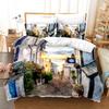 Ocean Bed Linen Package King Dimension Colorful Beach Landscape Bed Cover In Oil Painting Style Famous Hawaii Coastal Polyester Fabric Quilt Cover