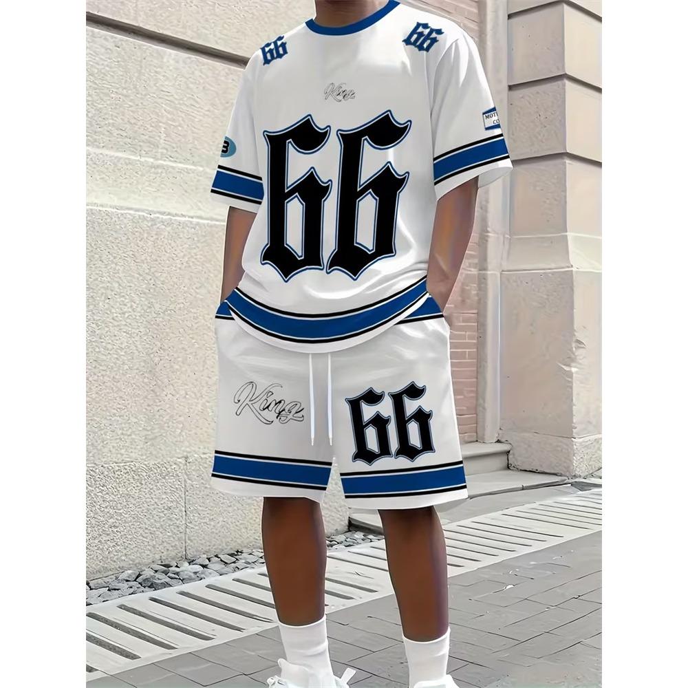 2026 Frühling/Sommer Einfaches und lässiges Herren-Kurzarmtop und lässige Shorts 4XL white