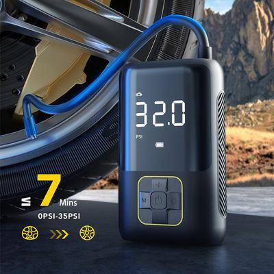 1Set Car Air Pump Portable Air Compressor Mini Self Propelled Electric Tire Pump Handheld Wireless Digital Display Charging Pump