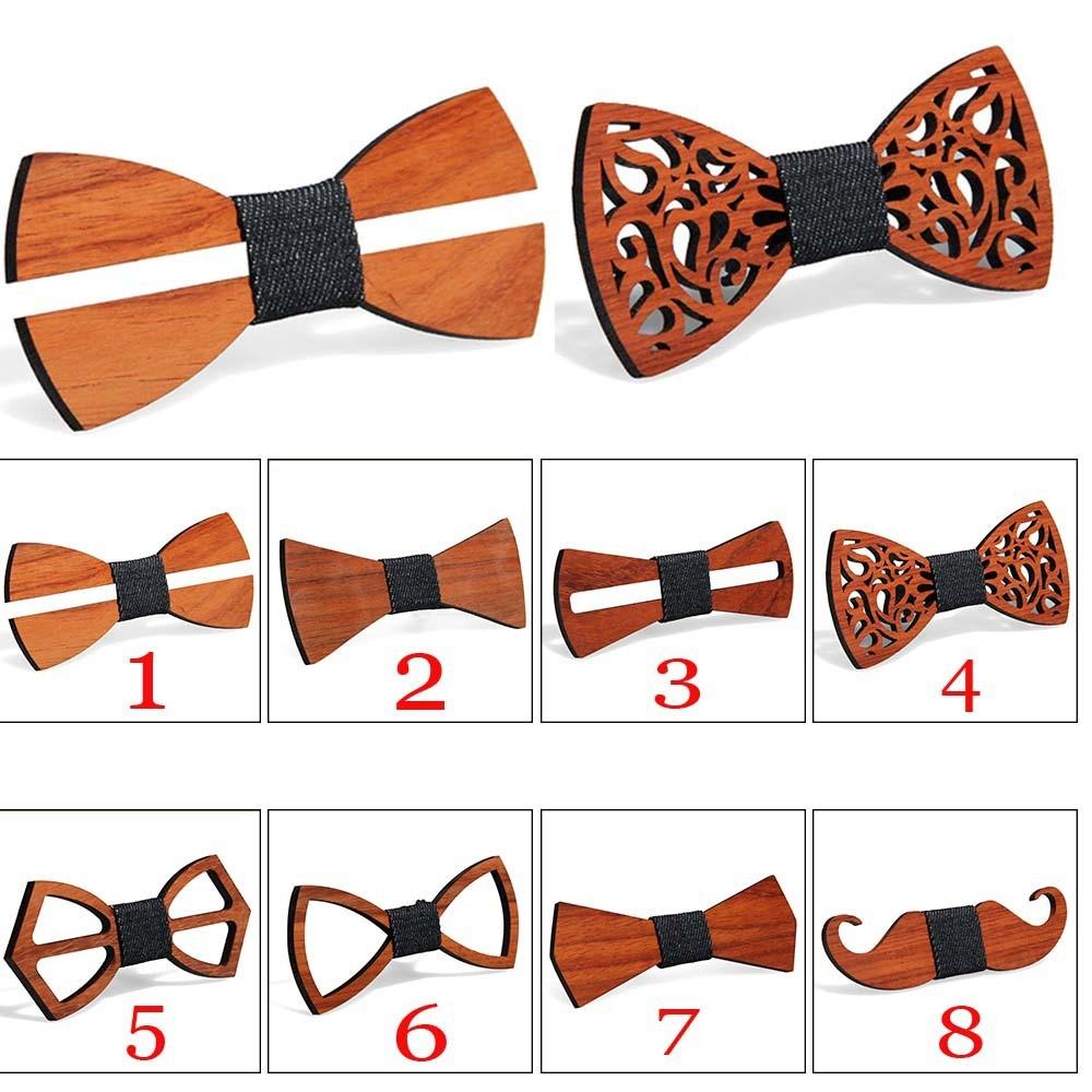 Minimalist Wooden Bow Tie For Men With Geometric Pattern And Sustainable Craftsmanship For Wedding Gifting