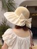 Vinyl big eaves sun protection visor hat women's summer sun face protection UV protection bow big head circumference fisherman hat