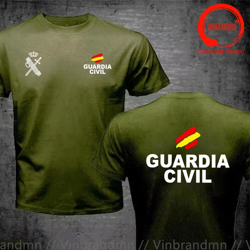 Spain Guardia Civil Espaa Emblem Back Gold T Shirt Unisex Fashion Trendy Casual Clothing Stylish Tops Tee Shirt Leisure Tshirt