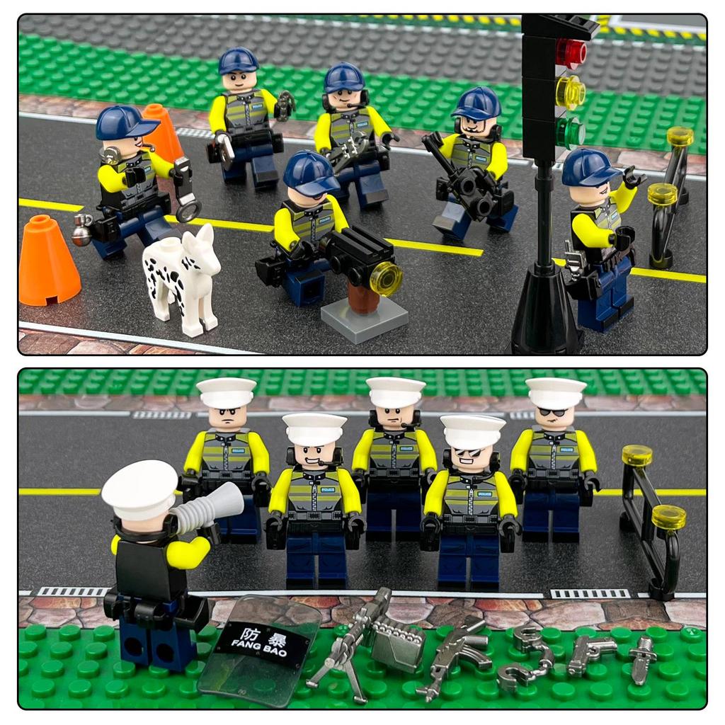 City Police Minifigures Building Set: Traffic Police & Prison Break Inmates