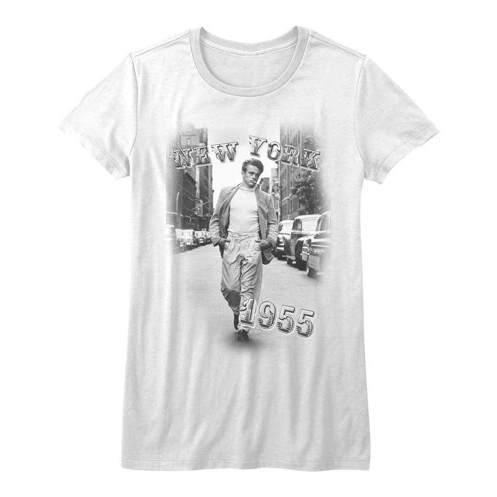 James Dean 1950 s Icon In New York Hearts On Back Womans Fitted T Shirt XL