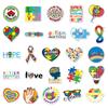 50PCS Waterproof Autism Personality Graffiti Logo & Slogan Stickers for Skateboards, Phone Cases, and Luggage
