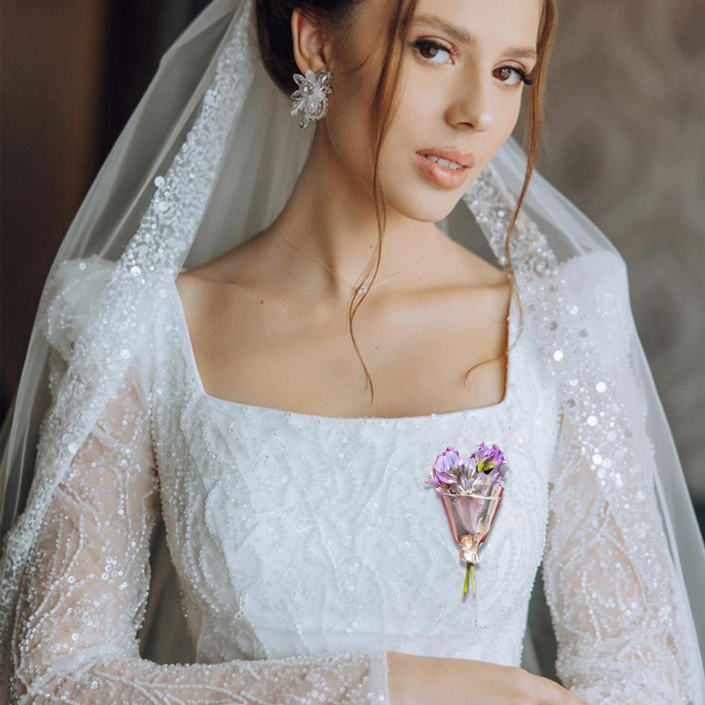 1pc random Wearable Flower Bouquet Clip Wedding Clothing Accessories Flower Brooch Lapel Pins For Wedding Party Birthday Sweater