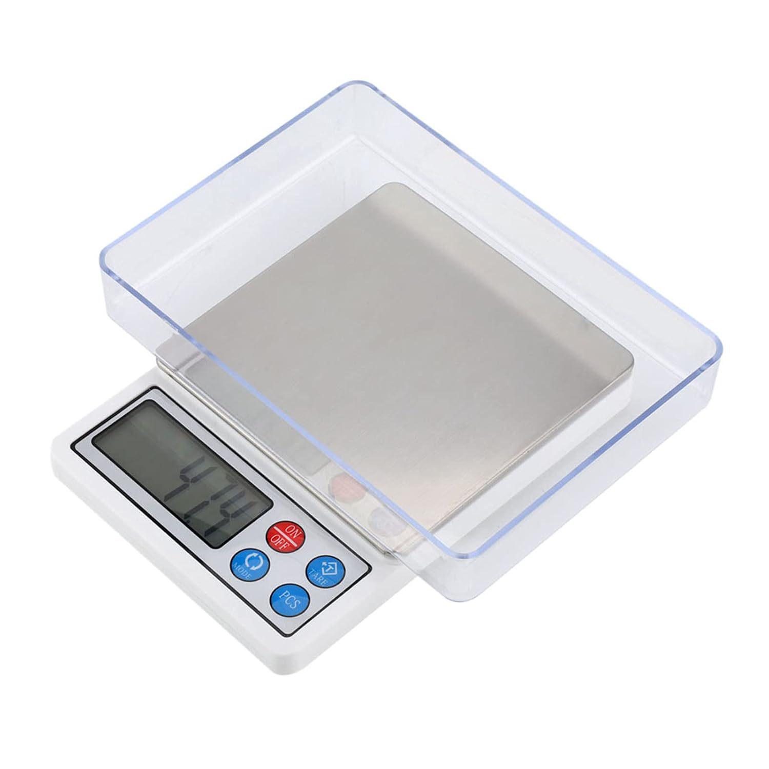 

Precision Kitchen and Jewelry Scale, 0.01g Accuracy, Portable with Tray for Baking 1kg/0.1 Battery білий