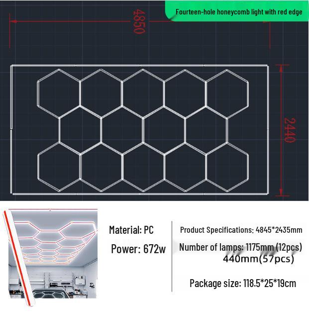 2025 Extra Wide High Brightness Honeycomb LED Garage & Car Wash Light