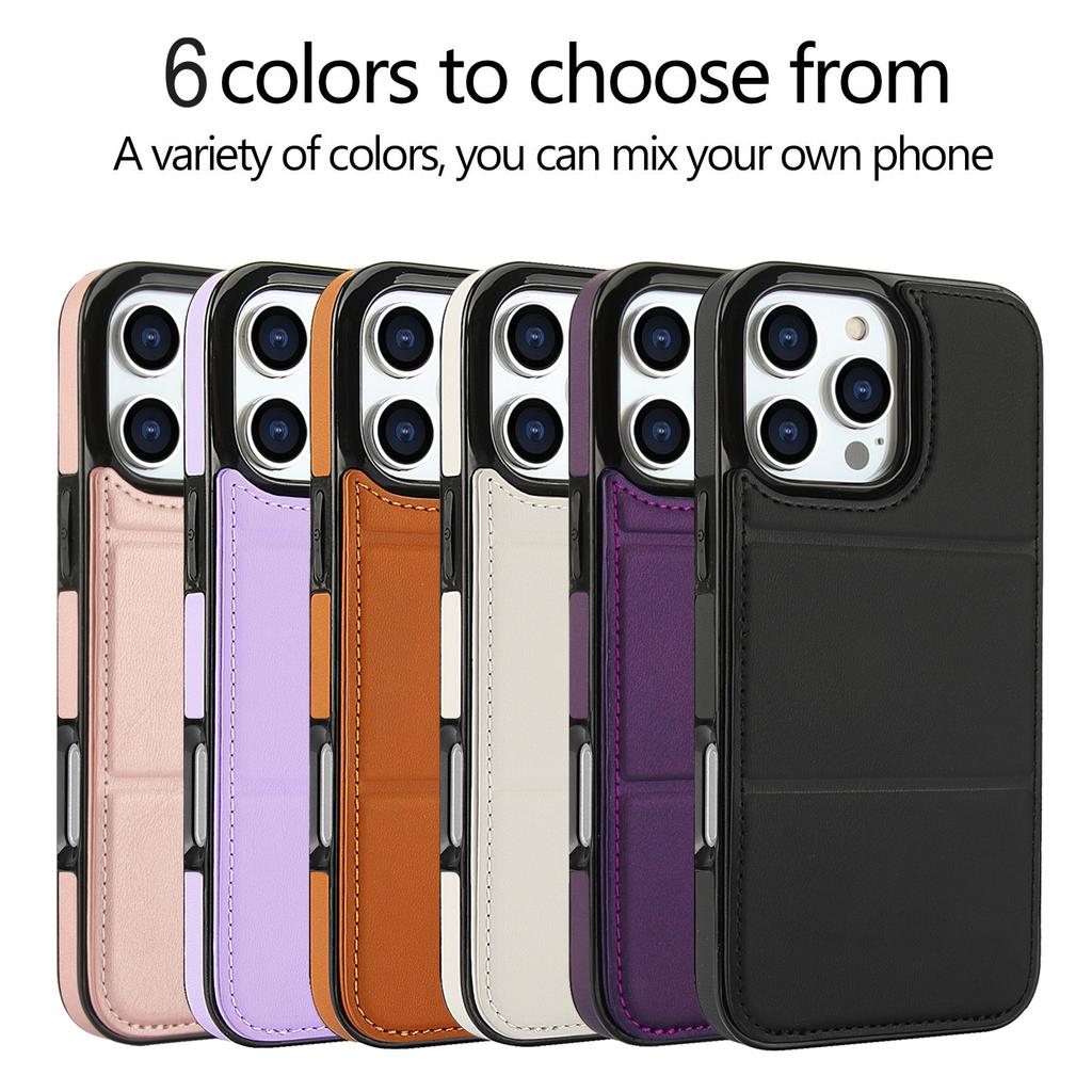Vertical Kickstand Cards Solt Wallet Leather Case For iPhone 16 Pro Max 15 Plus 14 13 12 11 Xs MAX Se Triple Fold Stand Cover