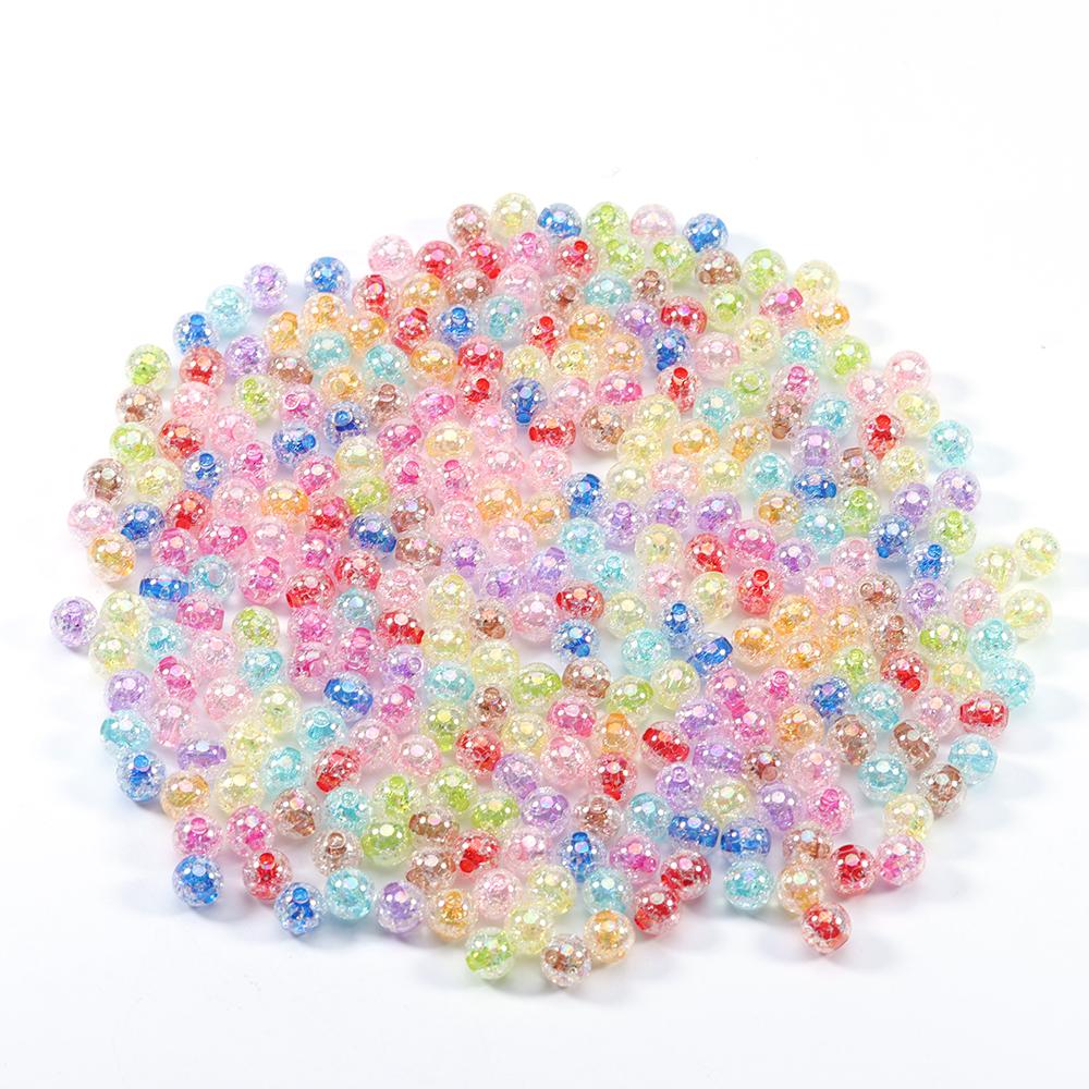 

100Pcs Acrylic Beads For Jewelry Bracelet Making 8 10mm Light Color Loose Round Beads DIY Necklace Supplies Finding Wholesale 8mm 100Pcs