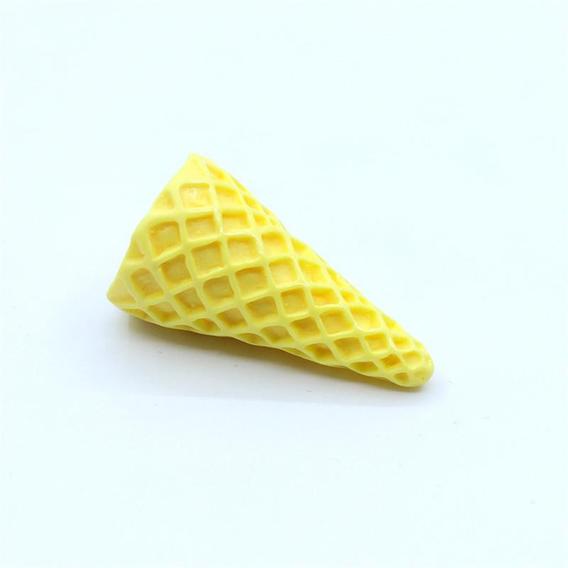 6pcs 20*37mm Cute 3D Resin Ice Cream Cone Base Simulation Miniature Food Art Flatback Cabochon DIY Craft Decoration