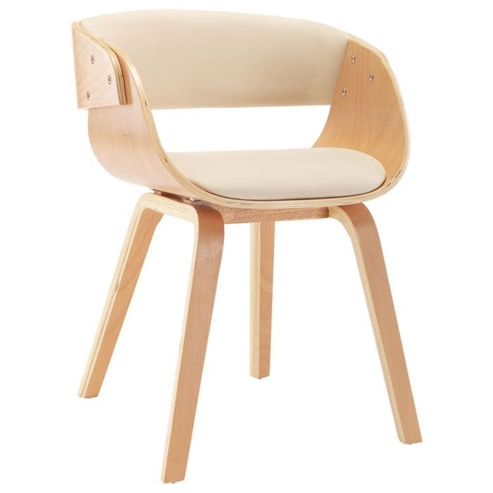VidaXL Chaise à Dîner avec Cadre en Bois Chaise de Salle à Manger Chaise de Repas Chaise de Cuisine Chaise de Salon Crème 283112