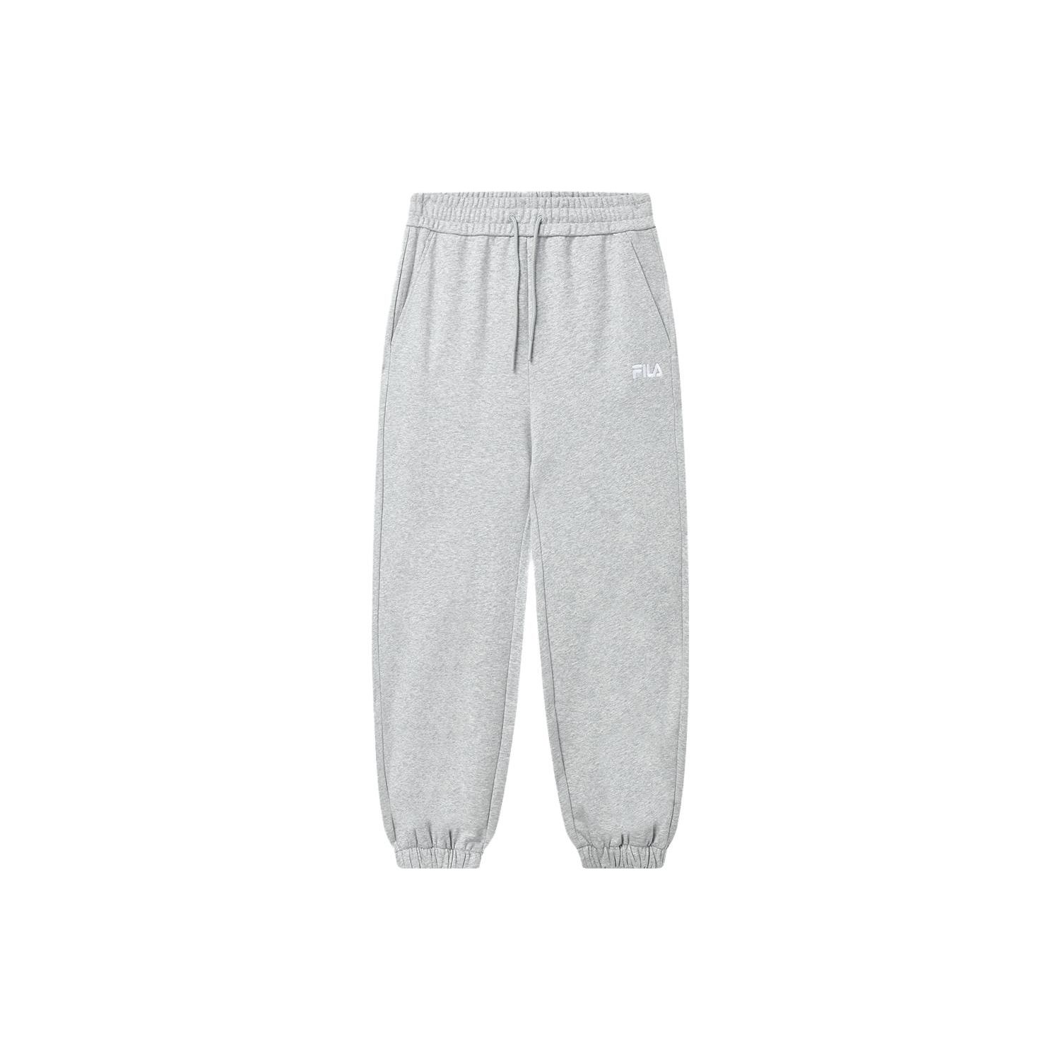

FILA Solid Color Drawstring Knitted Sports Pants Women Bottoms Cloud-Gray Flower-Gray F51W319699FMG XL