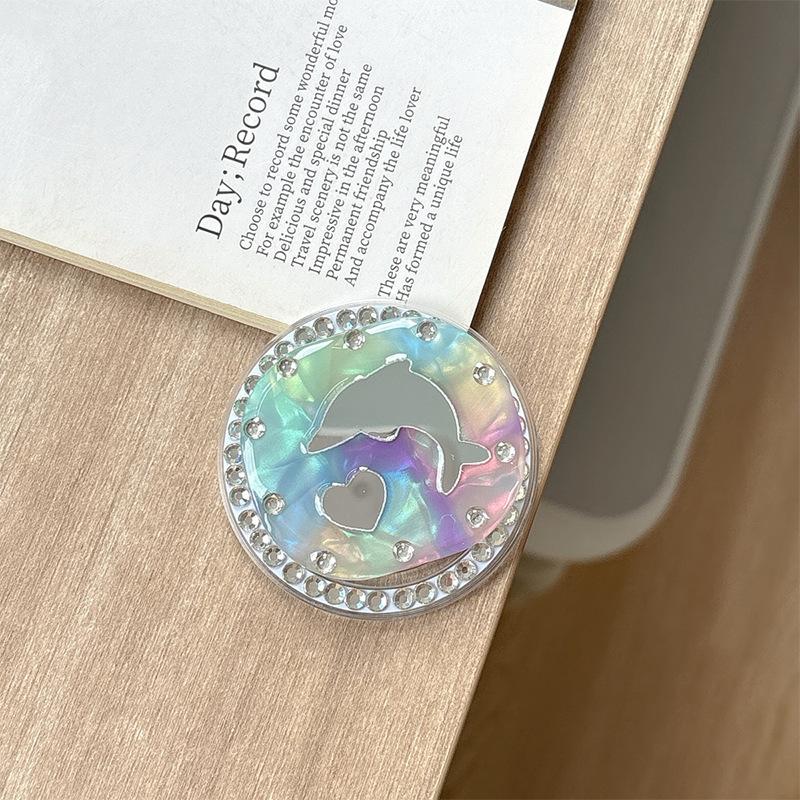 

Rhinestone Magnetic Desktop Phone Airbag Holder Rendering Square Dolphin Mirror Ring Holder