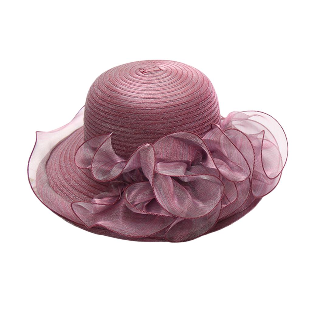 Women Fascinator Hat Church Fascinator Derby Hat for Women Church Hat Organza Tea Party Hat Wedding Bowler Hat Sun Hat