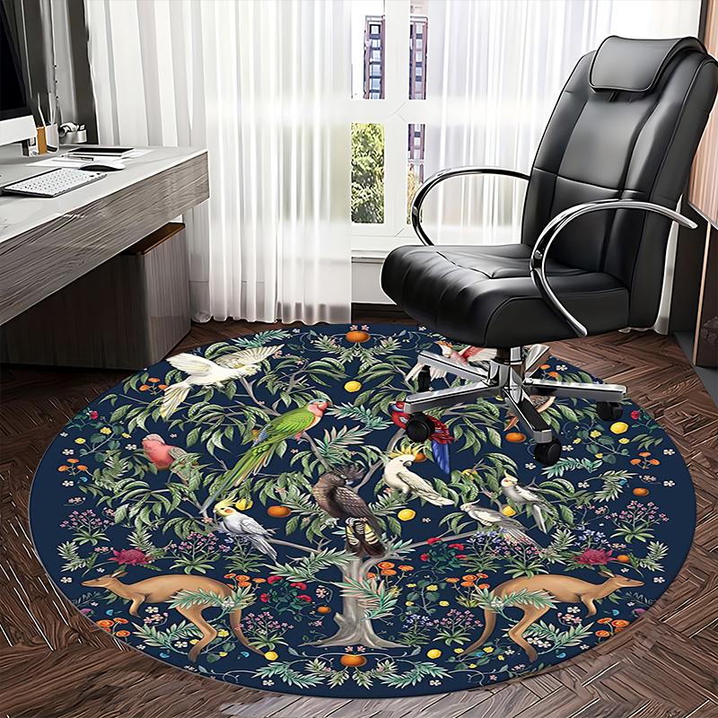 Birds of Paradise,Floral Nature Scene Chair mat Round Rug Office carpet, Non slip, Suitable for Living Rooms, Bedrooms decor.1205231a