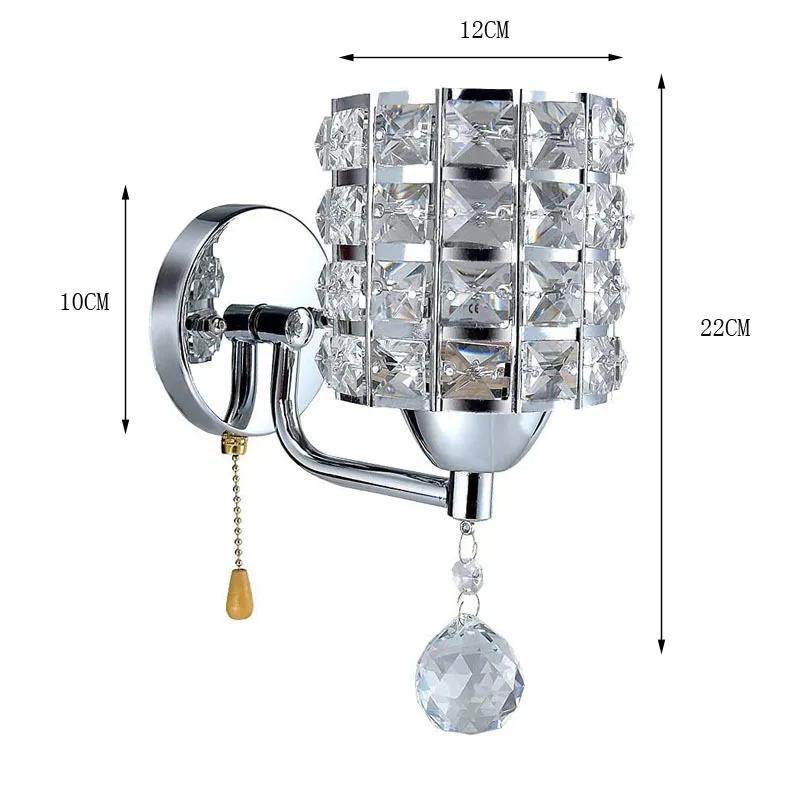 Decorative Crystal Wall Lamps Simple Cyrstal Wall Lights for Bedroom Bedside Living Room Gold/Silver Crystal Wall Lighting