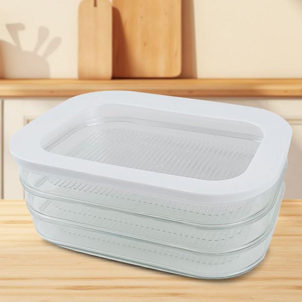 Bacon Meat-Freezer Storage Box: Transparent, Sealed Container for Household Refrigerators