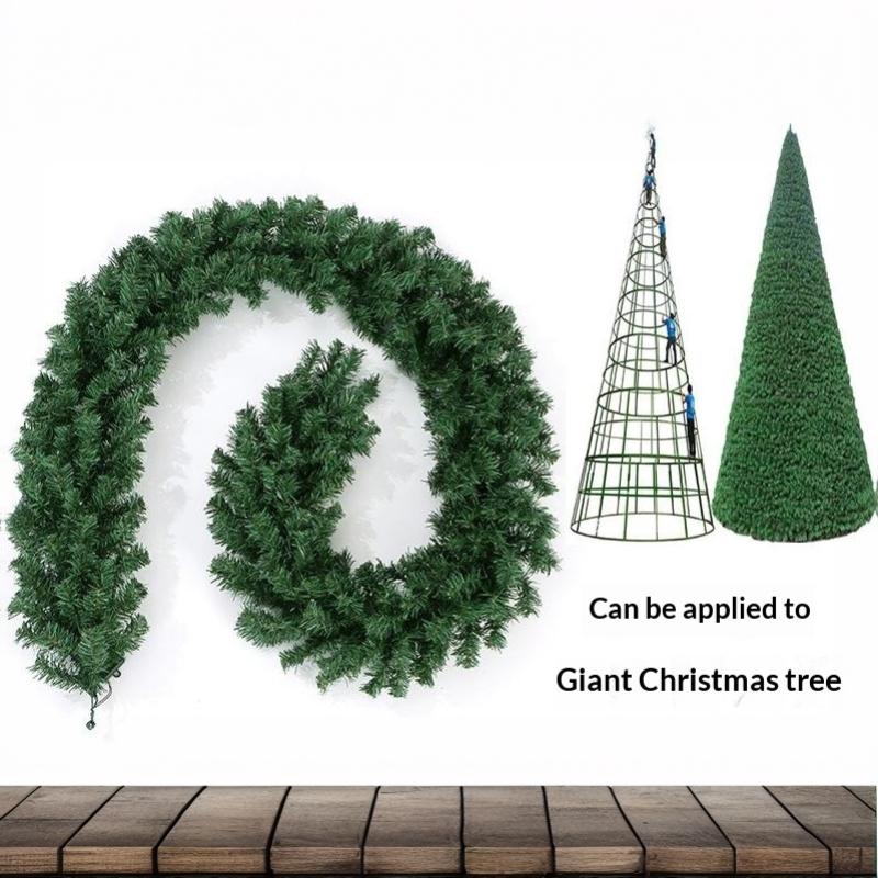 2.7M Artificial Christmas Pine Garland Reusable PVC for Holiday Stair Mantel Farmhouse Rustic Style Decor