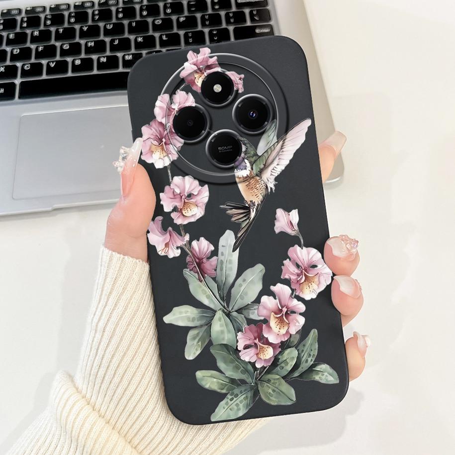 For Xiaomi Redmi 14C 4G Case Poco C75 Fashion Cherry Rose Flower Soft Silicone Cover On Redmi14C Bumper Redmi A4 A3 Pro 5G Funda