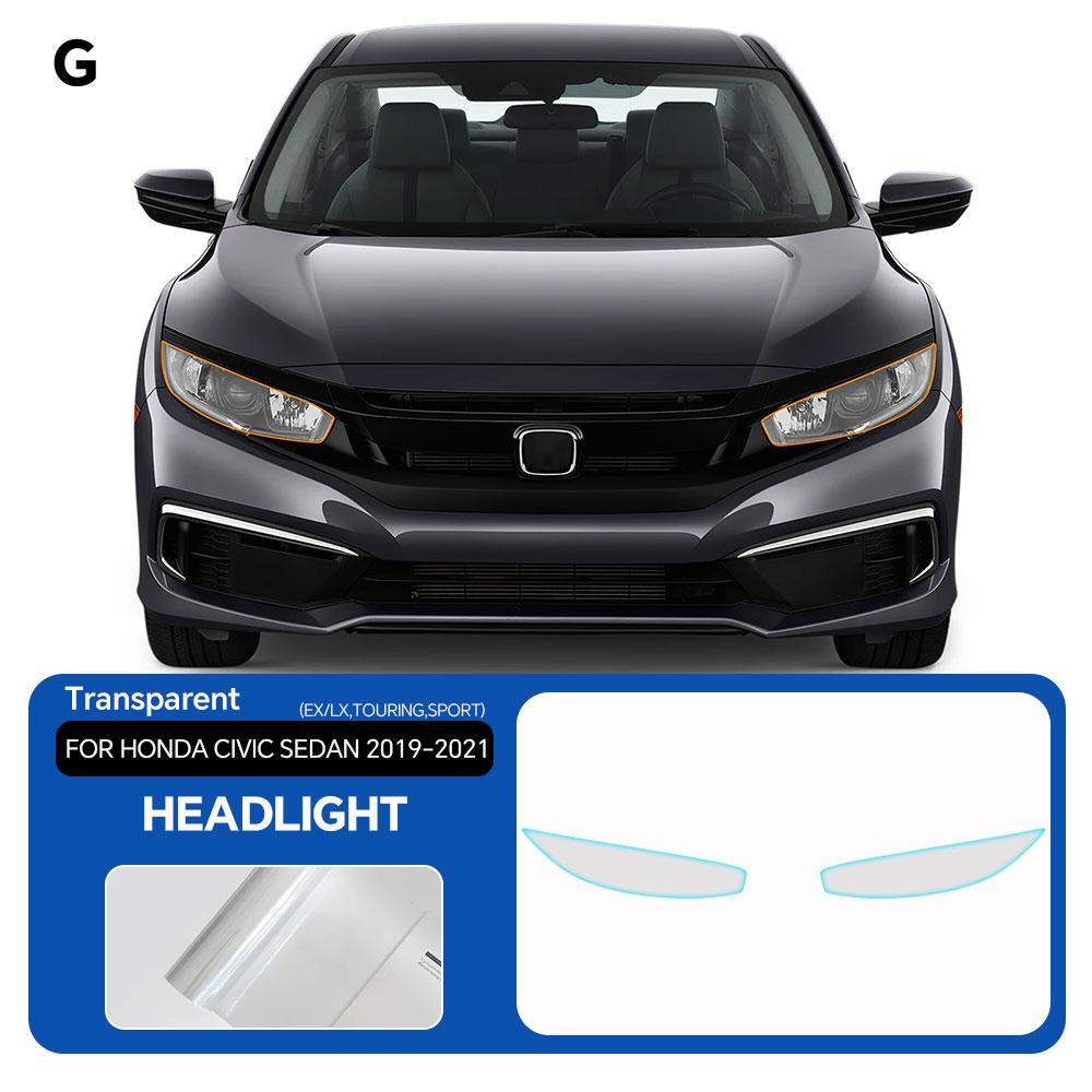 

For Honda Civic Sedan - Headlight Rearview TPU Anti-scratch Protection Film Pre-cut Clear PPF Resistant Invisible Cover Transparent Film