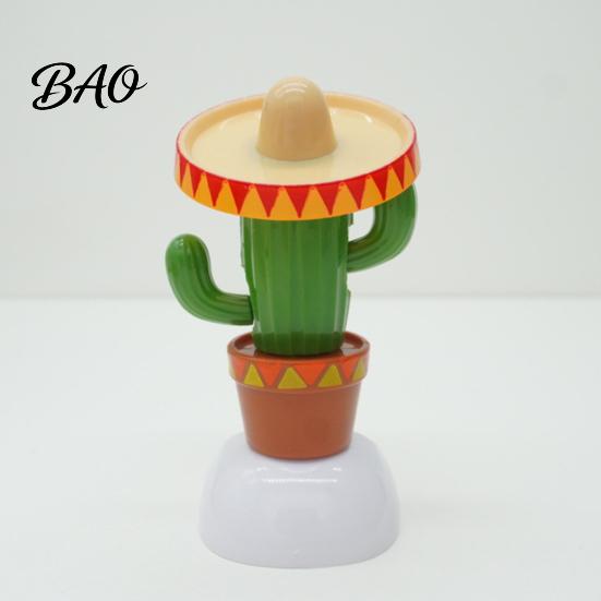 Jouet de Voiture Solaire Cactus Danseur Ornement, Figurine Décorative Amusante pour Intérieur Automobile, Animé Oscillant pour Véhicules, Décoration de Maison Style Tropical