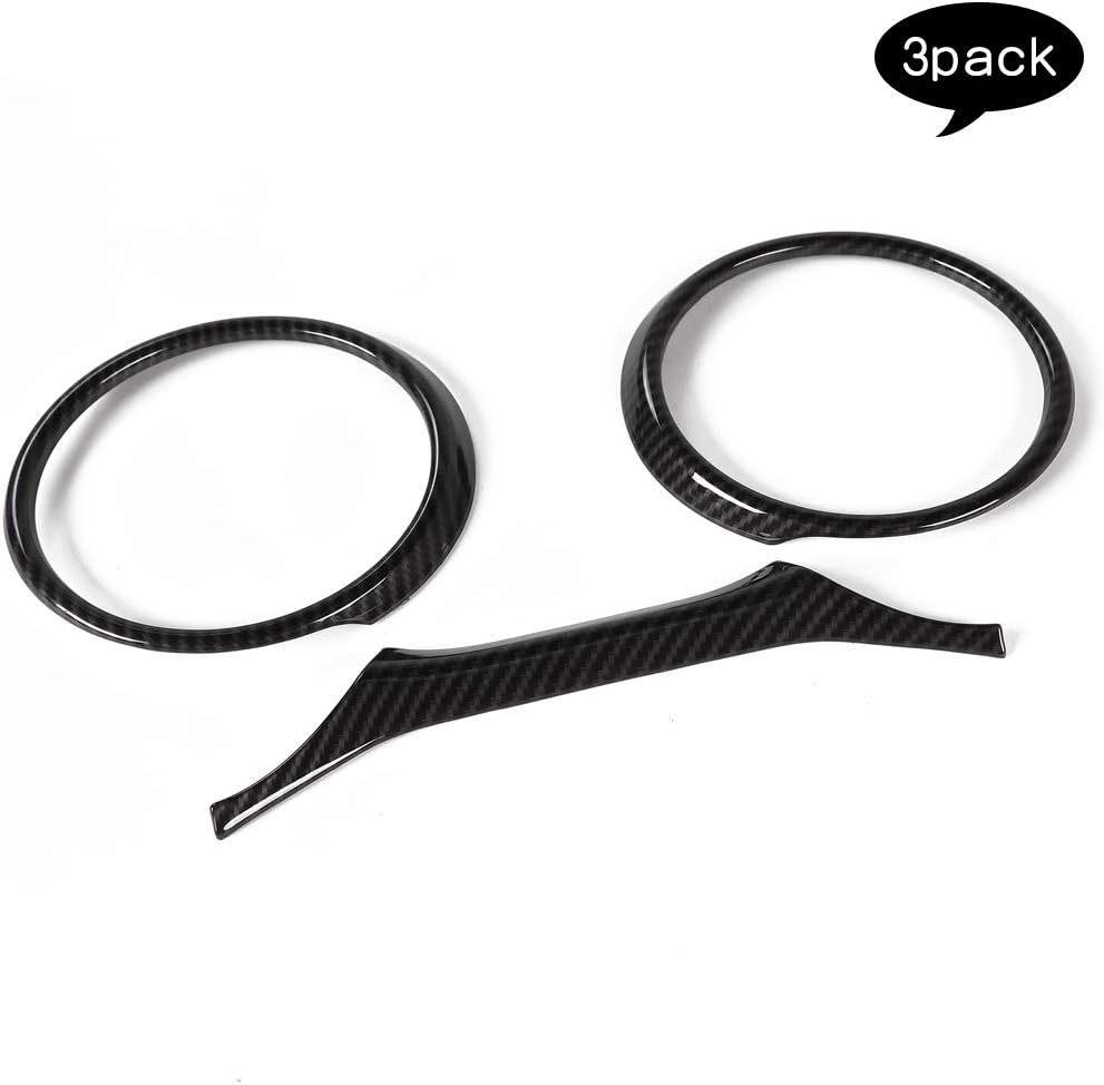 Panel Gauges Trim Ring Cover for Jeep Wrangler JL JLU Gladiator JT 2018-2025 Black Carbon Fiber Interior Accessories 3pcs