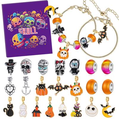 DIY Halloween Skull Beaded Bracelet Blind Box Set for Kids - Handmade Gift