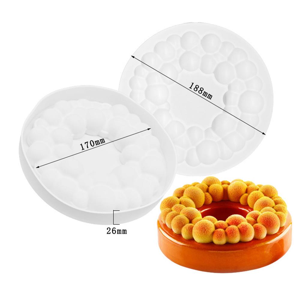 1PC Cake Mousse Dessert Silicone Mold Pastry Cake Heart Mousse Baking Household Mold Disk