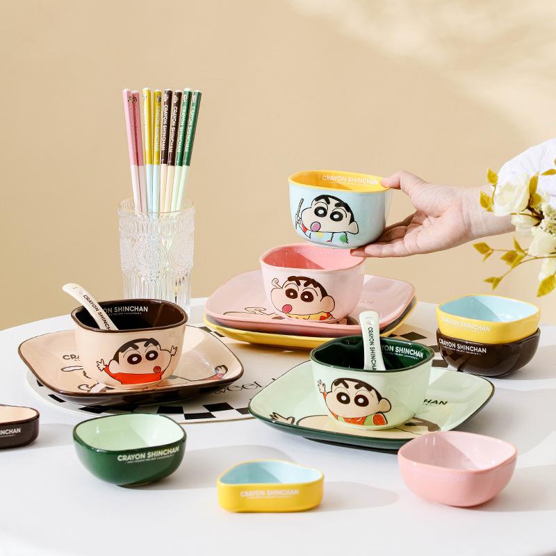 Cute Cartoon Square Bowls Student Children Fruit Tableware Ceramics Material Primary School Special Tablewares Kids Rice Bowl