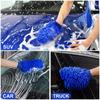 1/2PCS Chenille Plush Gloves for Car Cleaning Thickened Doublesided Car Cleaning Tools Ultrafine Fiber Car Washing Gloves