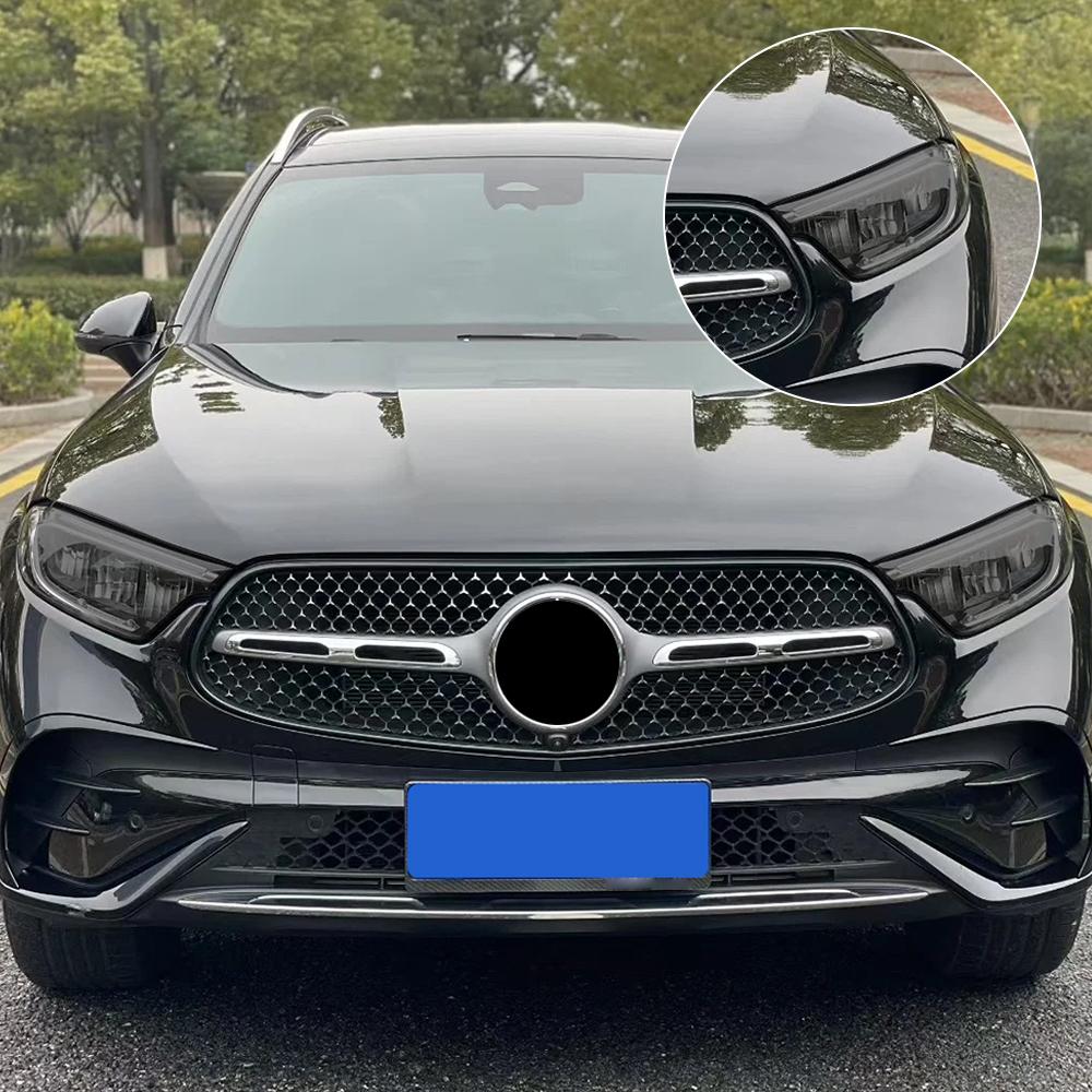 Smoke Black Pre Cut Car Headlight Protective Film For Mercedes Benz GLC GLK TPU PPF Anti-Scratch Vinyl Wrap Kit High-Gloss Film