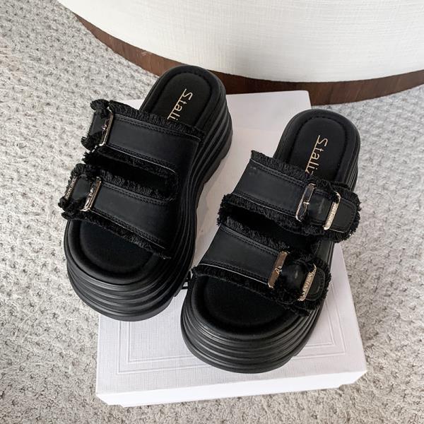 Fashion Beach Shoes Slippers Casual Slipers Women Platform Slides Sabot Luxury 2025 Summer Female Shoes Ladies' Slippers Platform Luxury