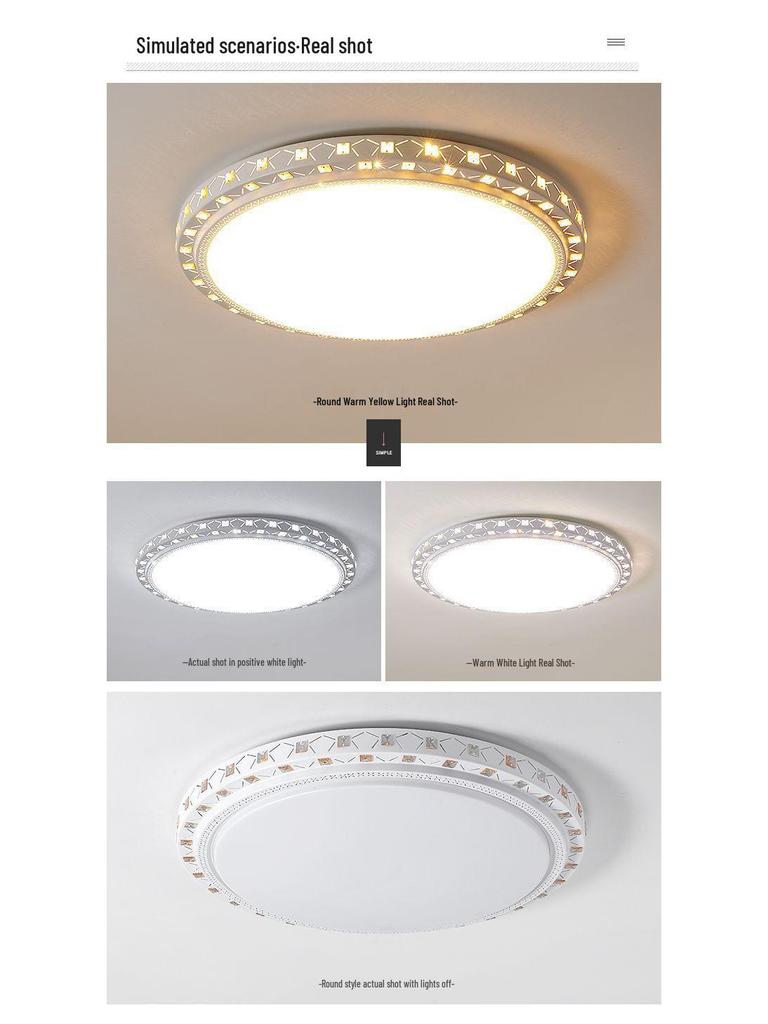 LED Ceiling Light: Simple, Atmospheric Round Fixture for Living Room, Dining Room, Study, and Bedroom.