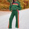 2026 Womens Rainbow Fleece Lined Hoodie Pants Set Casual Long Sleeve Two Piece Fall Winter