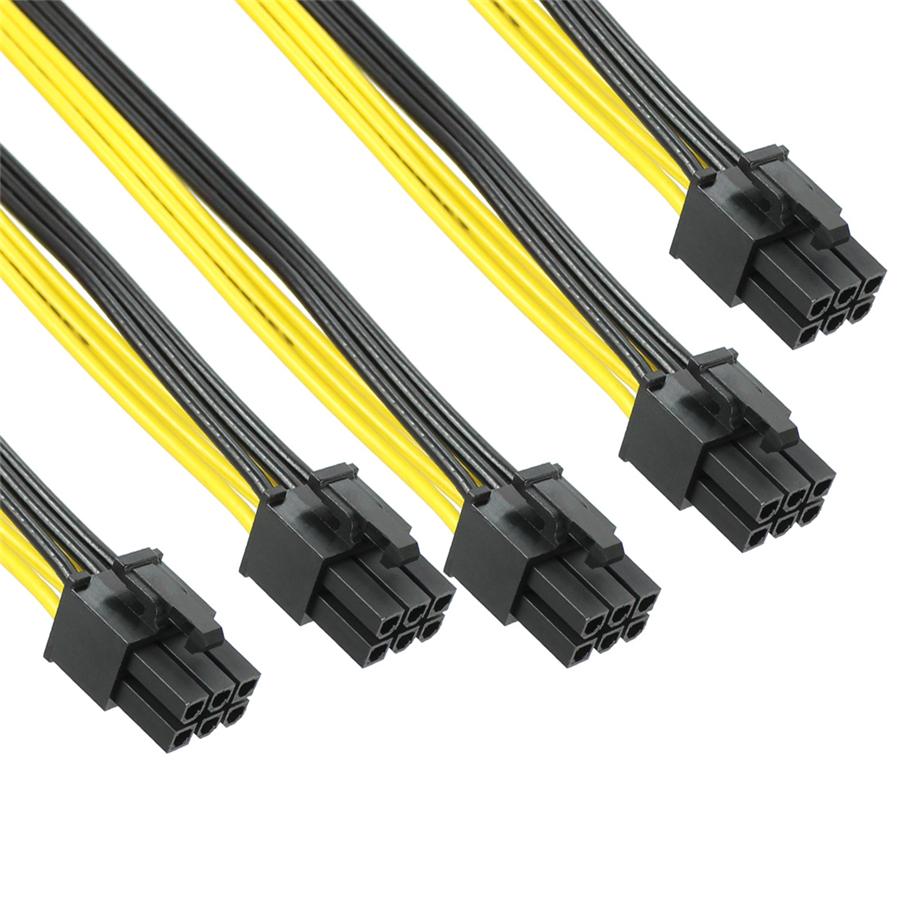 2pc S7 S9 to 5X PCI-E PCIe 6Pin GPU Graphics Card Splitter Power Cable For Miner