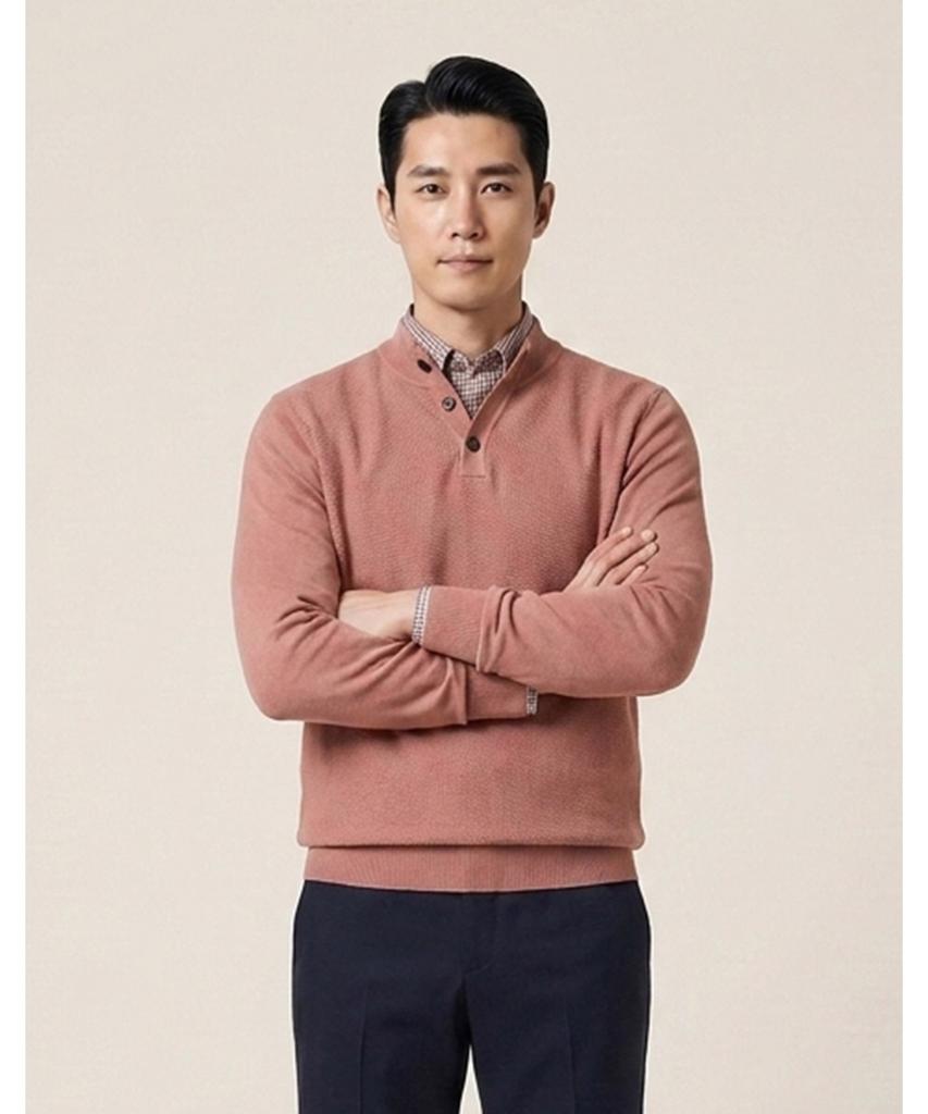 INDIAN Solid Double Collar Polo Knit_Miebp4Sc401