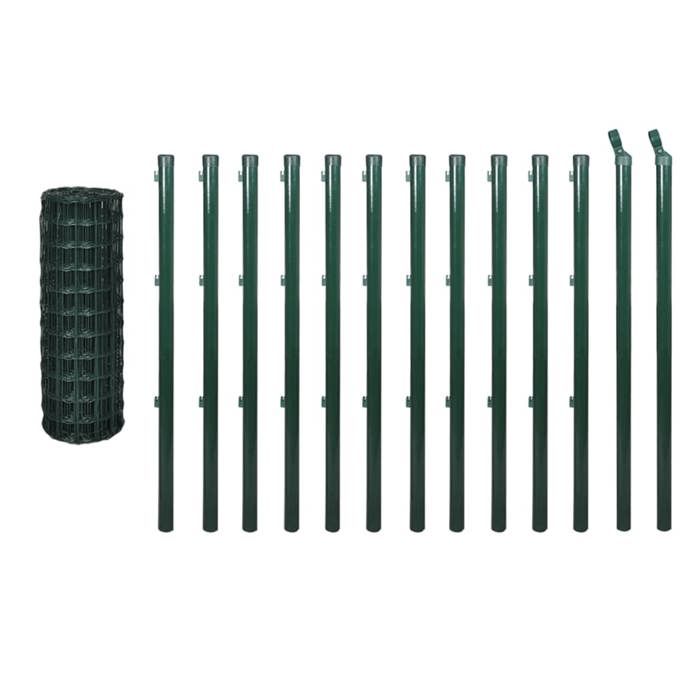 VidaXL Ensemble de Clôture Bordure pour Jardin Euro 25 x 1,5 m Acier Vert 142401