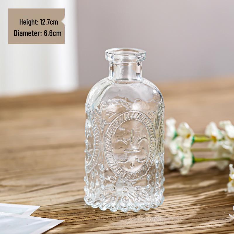 Small French Retro Glass Vase for Flowers and Hydroponics