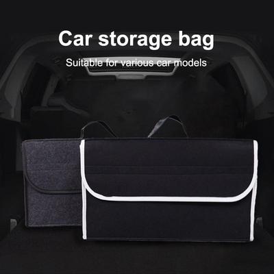 Foldable Premium Dark Gray Felt Storage Box Large Organizer Car Trunk Boot Auto Parts Anti Slip Home Office Durable Tool Box