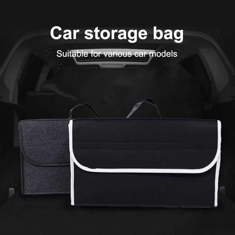 Foldable Premium Dark Gray Felt Storage Box Large Organizer Car Trunk Boot Auto Parts Anti Slip Home Office Durable Tool Box