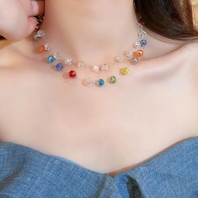 Choker Bead Necklace Collarbone Chain Beach Necklace Fashion Colorful Necklace  Beach