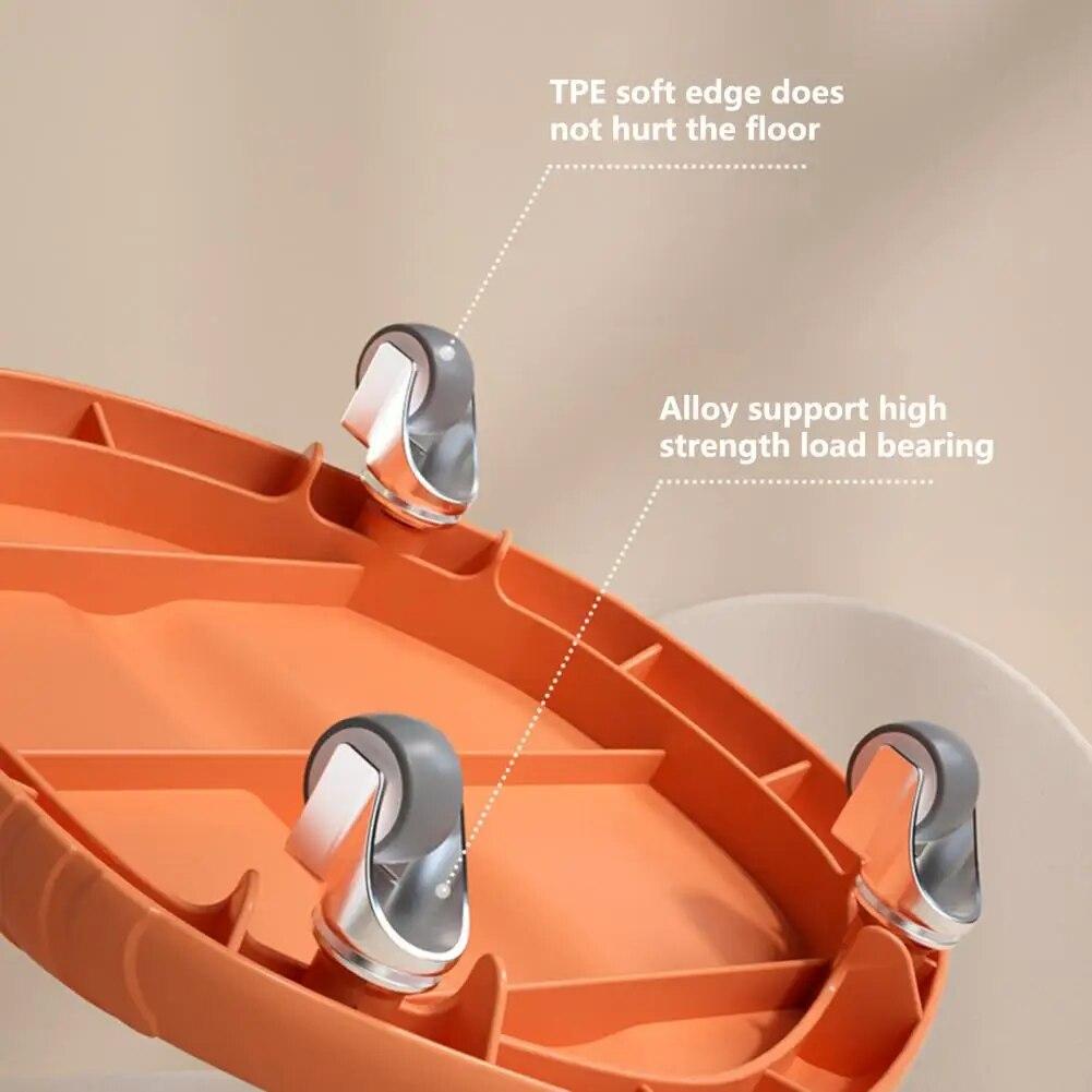 Abdominal Roller Strong Load Capacity 4 Wheels Smooth Bearing Rotation Mute Roller Anti-noise Abdominal Wheel Fitness Equipment