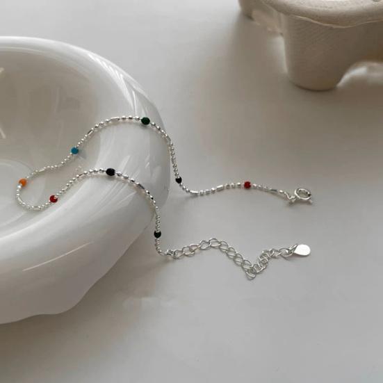 Women Necklace Multicolor Beads Adjustable Length Choker Necklace Versatile Layered Look Bracelet Weddings Parties Jewelry Accessories